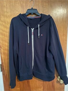 Tommy Hilfiger Navy Full-Zip Hooded Windbreaker